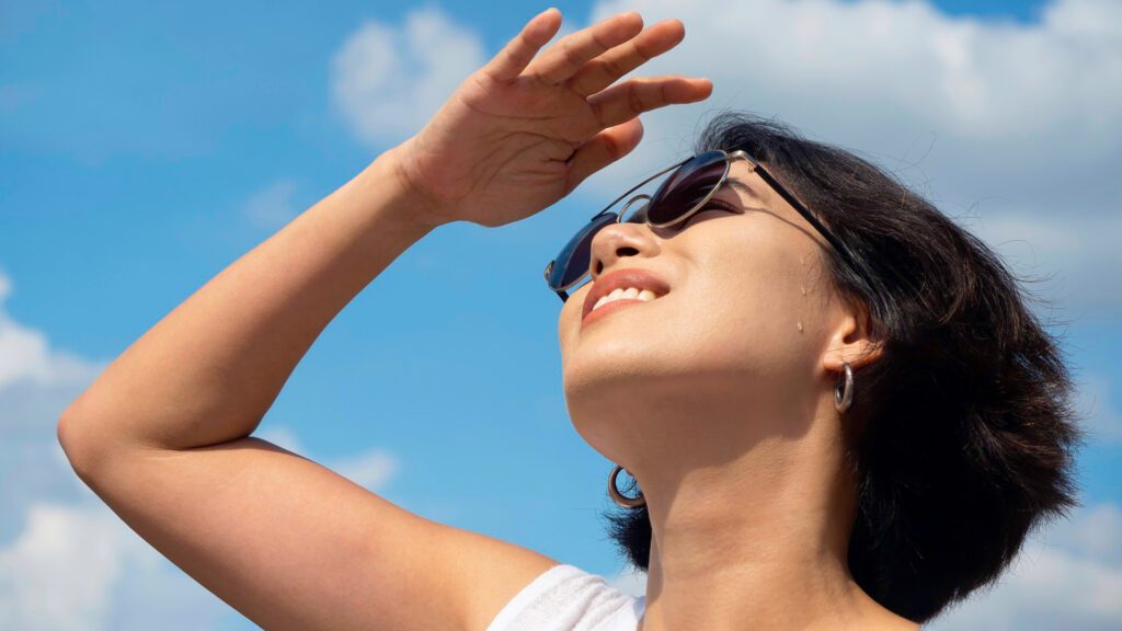 UV rays emitting from sun
